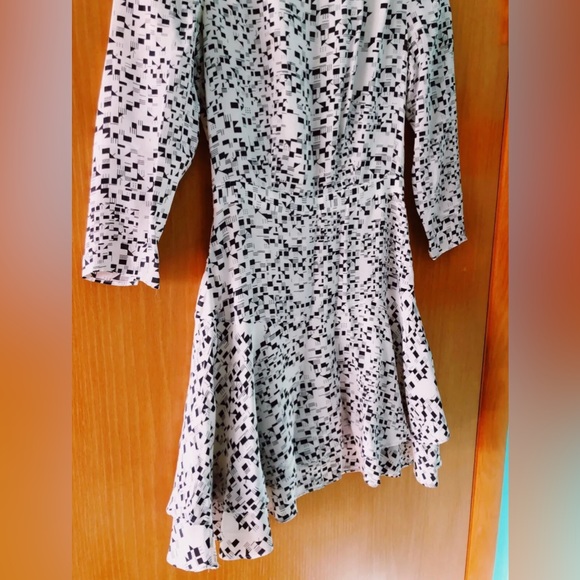 REISS London Silk Mini Dress Navy/Cream Pattern Size 2 - Picture 5 of 6